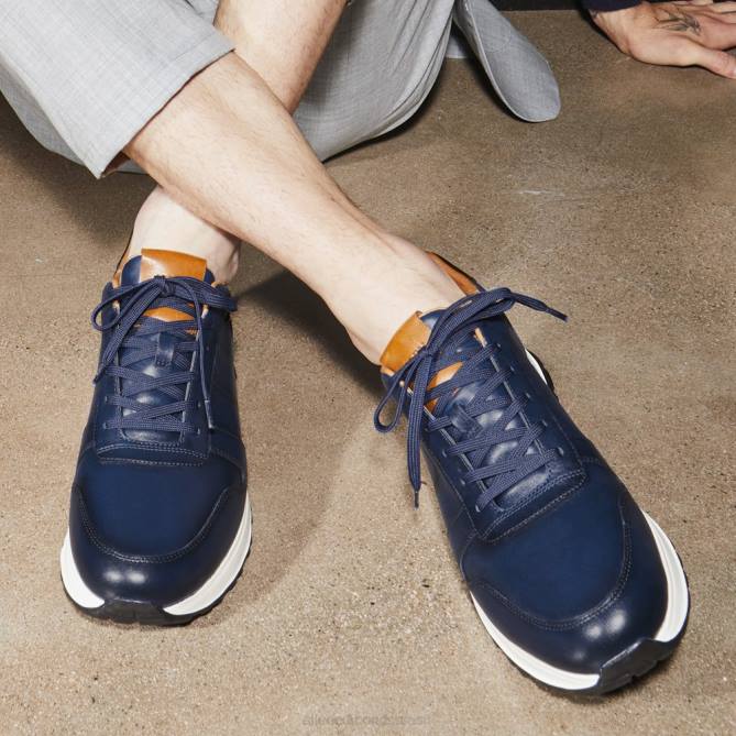 Allen Edmonds homens Lawson tênis com cadarço 68T8D53 couro marinho