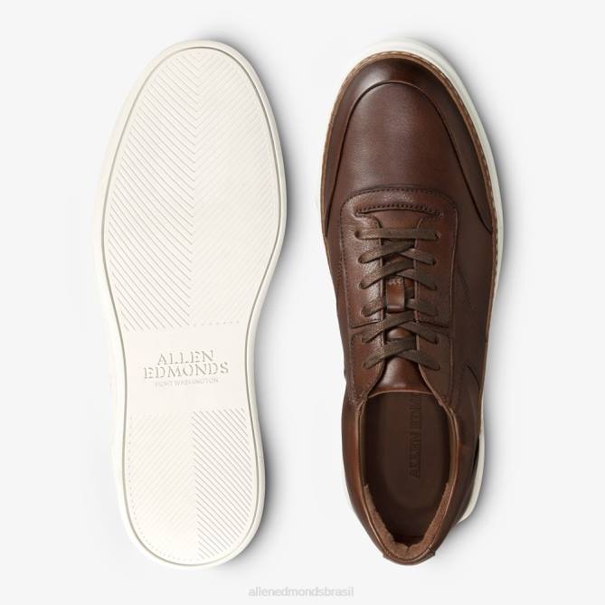 Allen Edmonds homens tênis burke com cadarço 68T8D372 marrom escuro