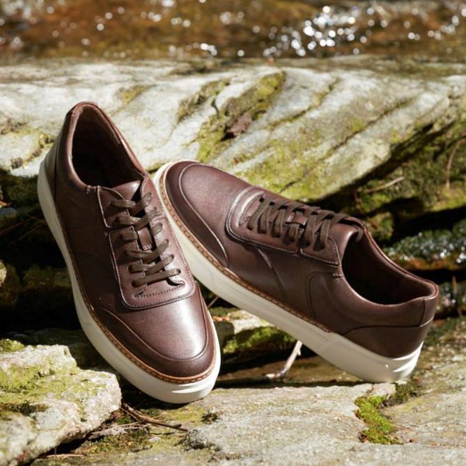 Allen Edmonds homens tênis burke com cadarço 68T8D372 marrom escuro