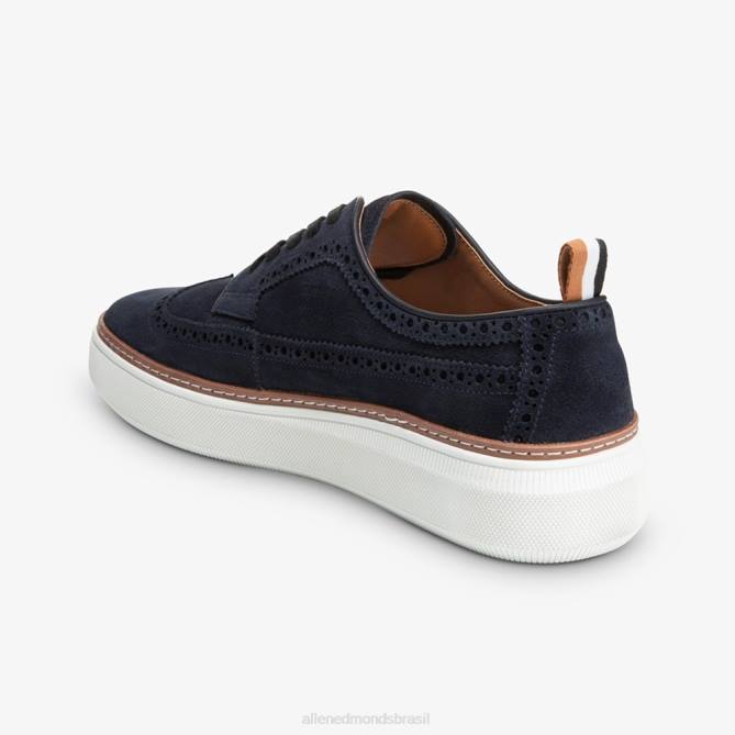 Allen Edmonds homens tênis derby wingtip de camurça tremont 68T8D453 marinha
