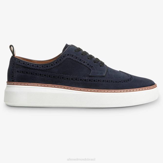 Allen Edmonds homens tênis derby wingtip de camurça tremont 68T8D453 marinha
