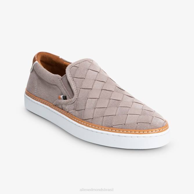 Allen Edmonds homens tênis slip-on tecido alpha 68T8D315 camurça cinza estanho
