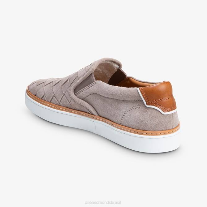 Allen Edmonds homens tênis slip-on tecido alpha 68T8D315 camurça cinza estanho