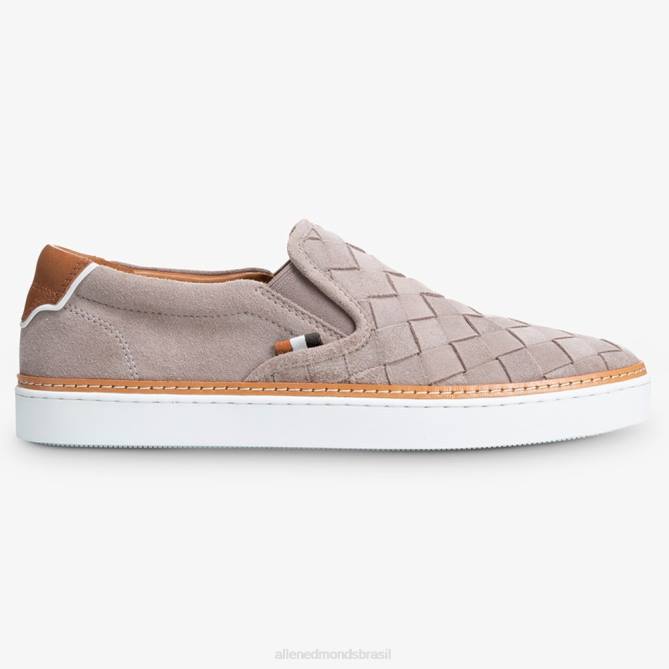 Allen Edmonds homens tênis slip-on tecido alpha 68T8D315 camurça cinza estanho