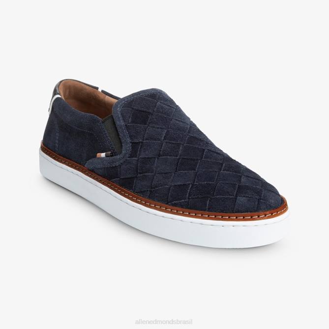 Allen Edmonds homens tênis slip-on tecido alpha 68T8D316 camurça marinha