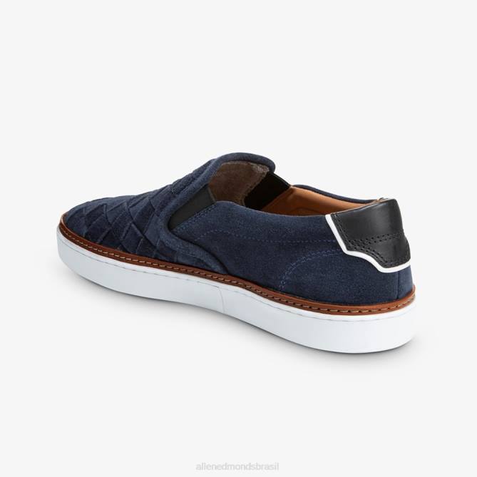 Allen Edmonds homens tênis slip-on tecido alpha 68T8D316 camurça marinha