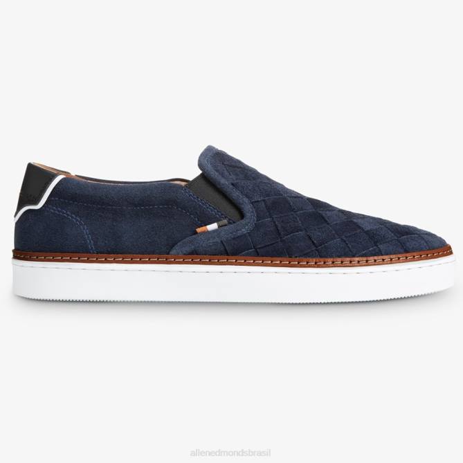 Allen Edmonds homens tênis slip-on tecido alpha 68T8D316 camurça marinha
