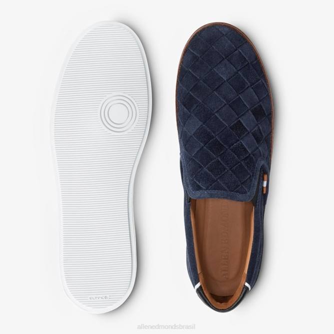 Allen Edmonds homens tênis slip-on tecido alpha 68T8D316 camurça marinha