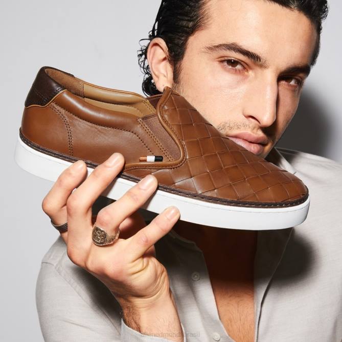 Allen Edmonds homens tênis slip-on tecido alpha 68T8D46 bronzeado