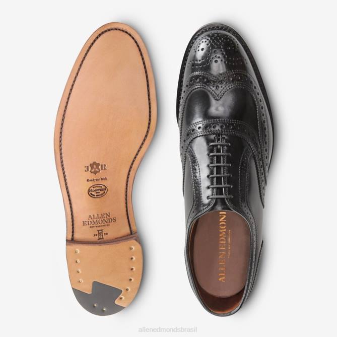 Allen Edmonds homens sapato social cambridge shell cordovan wingtip 68T8D324 cordovão preto