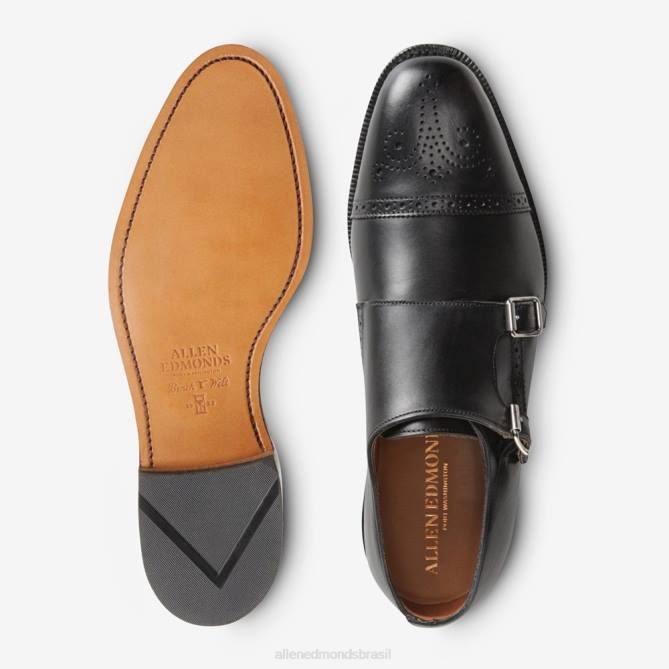 Allen Edmonds homens st. sapato social john's double monk strap 68T8D357 preto