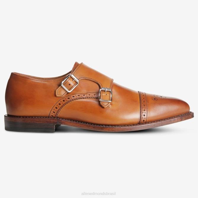 Allen Edmonds homens st. sapato social john's double monk strap 68T8D60 noz marrom