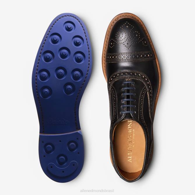 Allen Edmonds homens Strandmok Oxford cap toe com sola de borracha dainite 68T8D226 preto