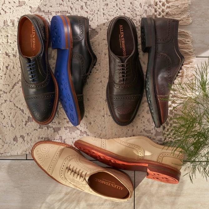 Allen Edmonds homens Strandmok Oxford cap toe com sola de borracha dainite 68T8D226 preto