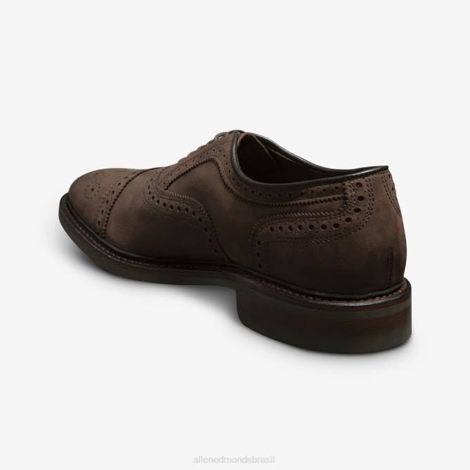 Allen Edmonds homens Strandmok Oxford cap toe com sola de borracha dainite 68T8D228 nubuck marrom