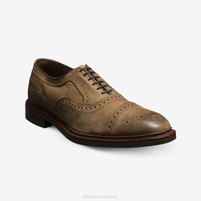 Allen Edmonds homens Strandmok Oxford cap toe com sola de borracha dainite 68T8D244 nubuck bronzeado
