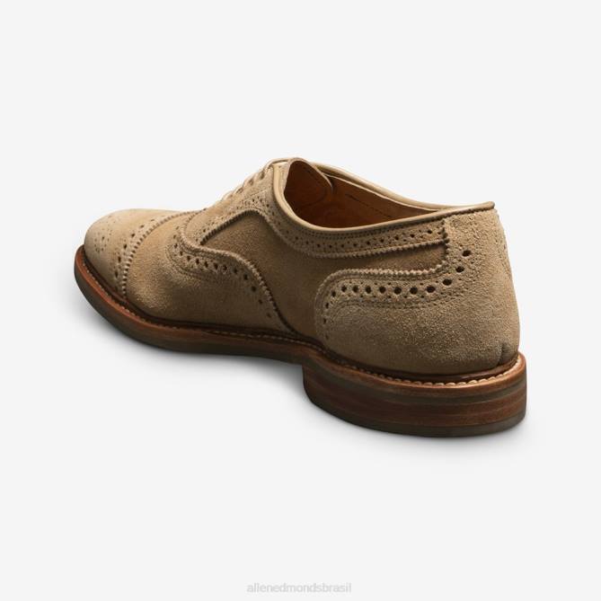 Allen Edmonds homens Strandmok Oxford cap toe com sola de borracha dainite 68T8D245 camurça camelo