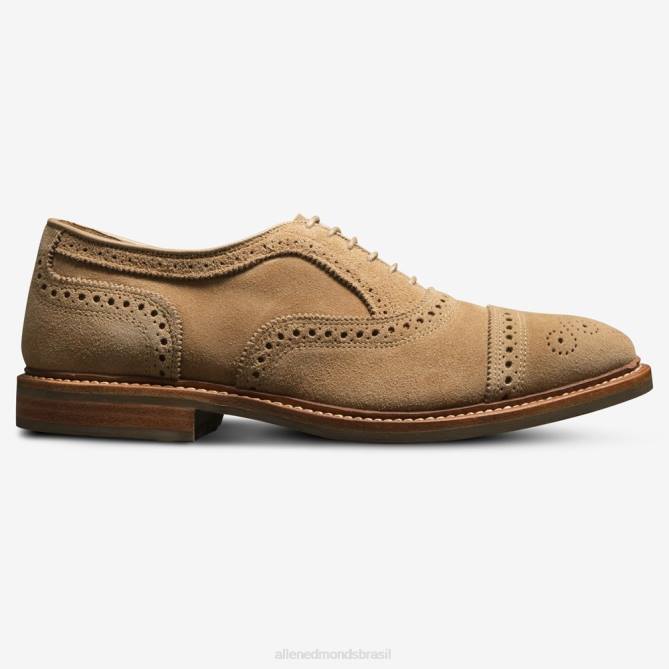 Allen Edmonds homens Strandmok Oxford cap toe com sola de borracha dainite 68T8D245 camurça camelo
