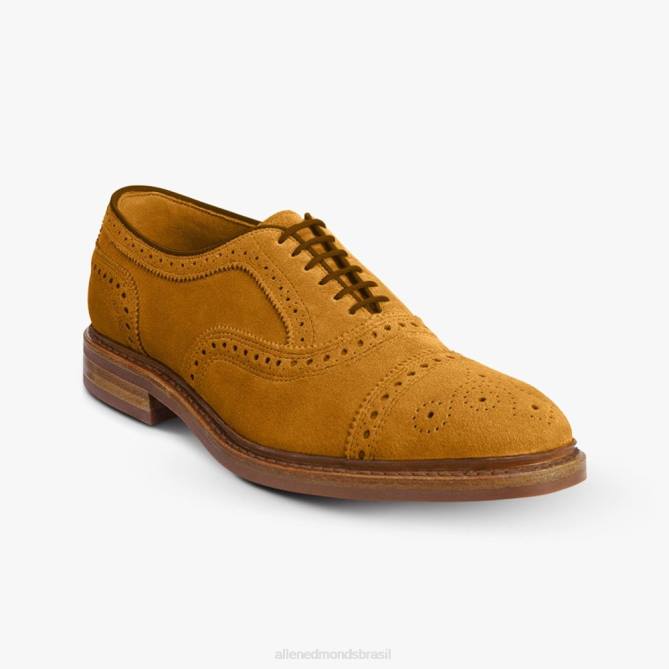 Allen Edmonds homens Strandmok Oxford cap toe com sola de borracha dainite 68T8D247 camurça de açafrão