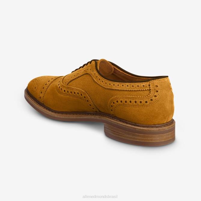 Allen Edmonds homens Strandmok Oxford cap toe com sola de borracha dainite 68T8D247 camurça de açafrão