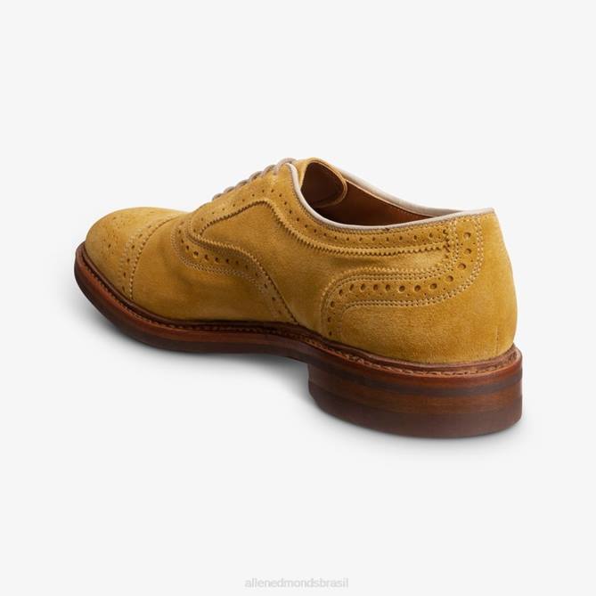 Allen Edmonds homens Strandmok Oxford cap toe com sola de borracha dainite 68T8D248 camurça amarela mineral