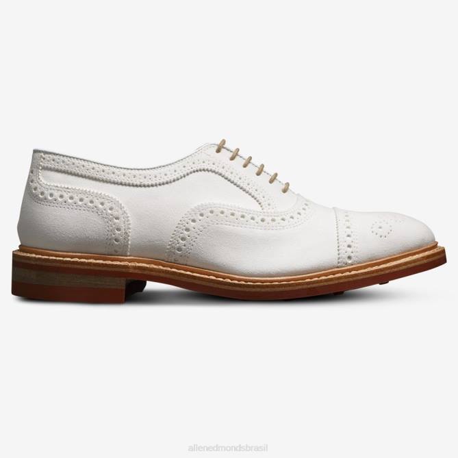 Allen Edmonds homens Strandmok Oxford cap toe com sola de borracha dainite 68T8D9 camurça branca