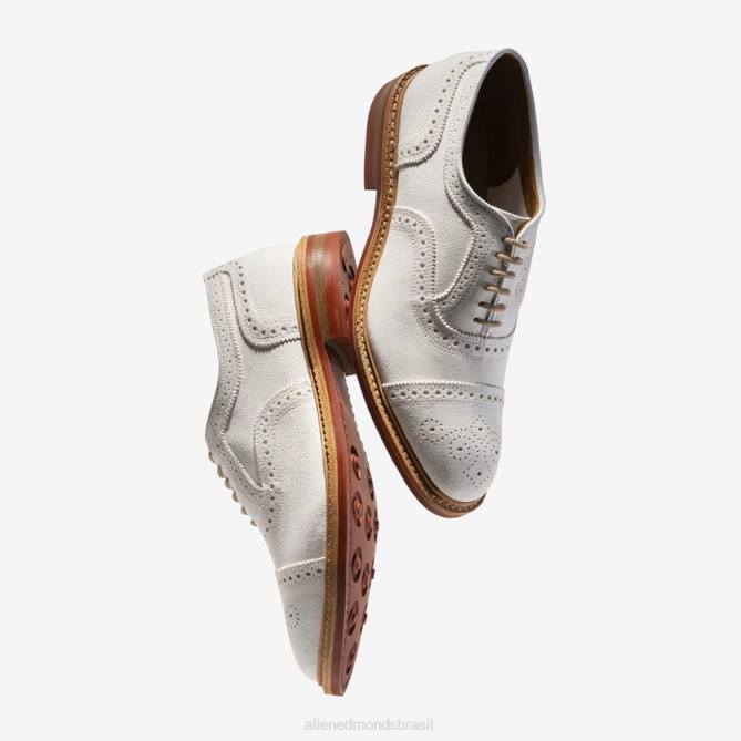 Allen Edmonds homens Strandmok Oxford cap toe com sola de borracha dainite 68T8D9 camurça branca
