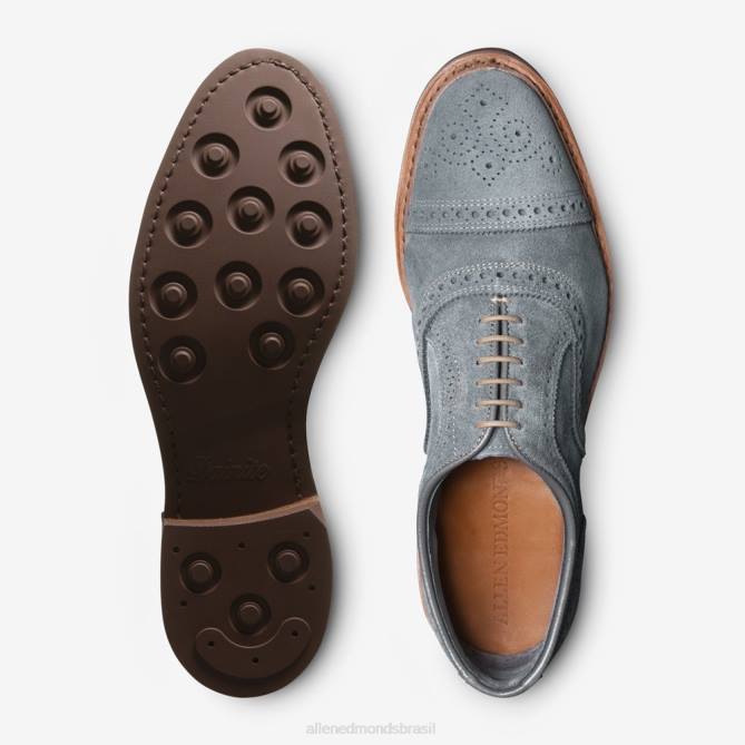 Allen Edmonds homens Strandmok camurça oxford cap toe com sola de borracha dainite 68T8D20 camurça cinza ardósia