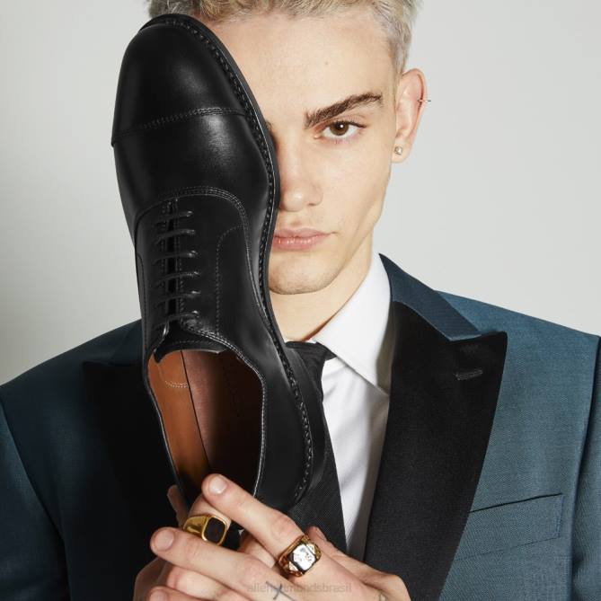 Allen Edmonds homens sapato social oxford bico fino park avenue 68T8D39 preto