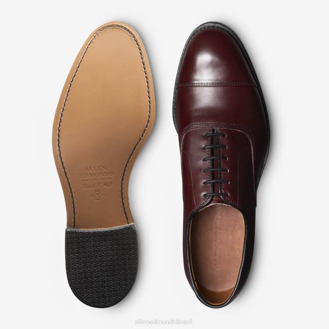 Allen Edmonds homens sapato social oxford bico fino park avenue 68T8D45 couro bordô