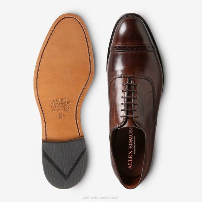 Allen Edmonds homens sapato social oxford bico fino quinta avenida 68T8D43 mogno