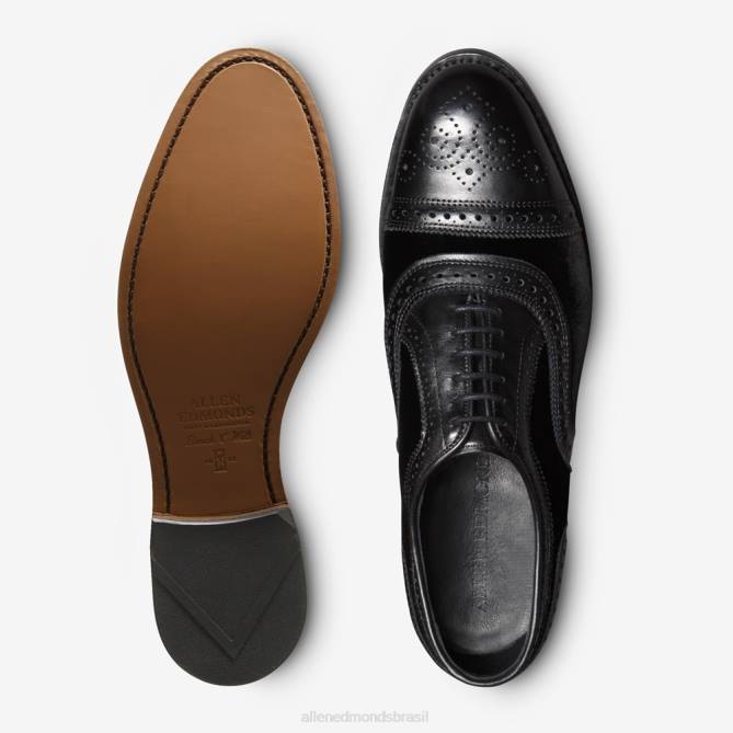 Allen Edmonds homens sapato social oxford cap toe 68T8D103 veludo preto