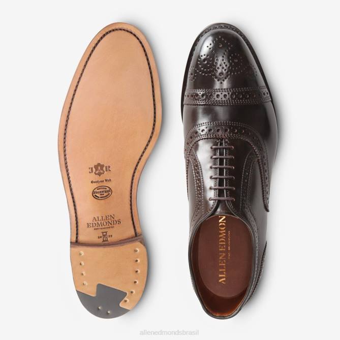 Allen Edmonds homens sapato social oxford cap toe shell cordovan 68T8D294 cordovão marrom