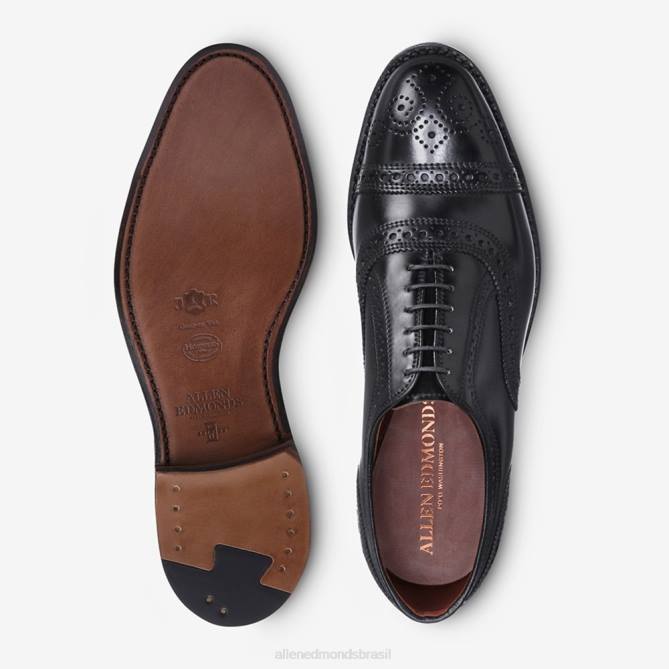 Allen Edmonds homens sapato social oxford cap toe shell cordovan 68T8D296 cordovão preto