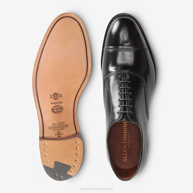 Allen Edmonds homens sapato social park avenue shell cordovan oxford cap toe 68T8D24 cordovão preto