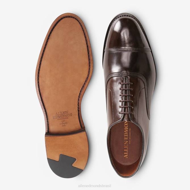 Allen Edmonds homens sapato social park avenue shell cordovan oxford cap toe 68T8D276 cordovão marrom