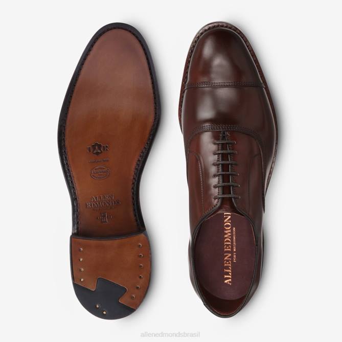 Allen Edmonds homens sapato social park avenue shell cordovan oxford cap toe 68T8D278 pimentão cordovan