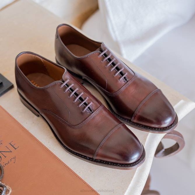 Allen Edmonds homens sapato social park avenue shell cordovan oxford cap toe 68T8D278 pimentão cordovan