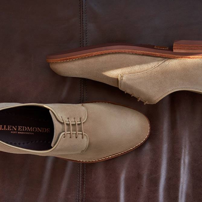 Allen Edmonds homens derby de camurça nomad buck 68T8D407 osso