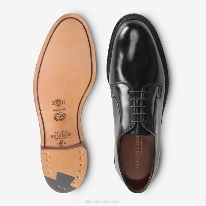 Allen Edmonds homens sapato social leeds shell cordovan derby 68T8D80 cordovão preto