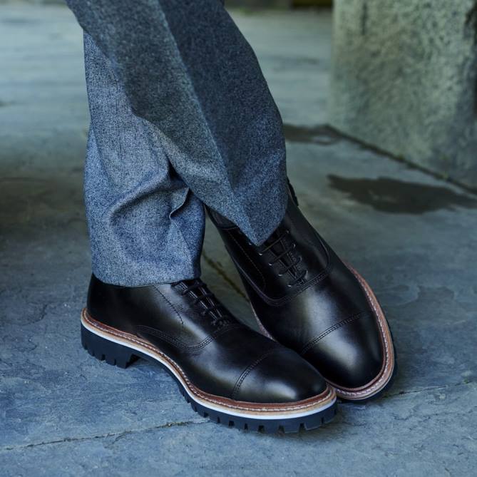 Allen Edmonds homens sapato social com cano alto da park avenue 68T8D40 couro preto