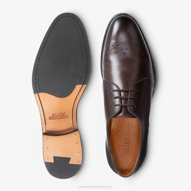 Allen Edmonds homens sapato social lucca derby 68T8D319 marrom escuro