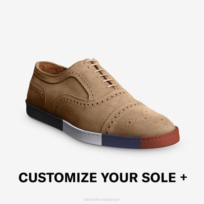 Allen Edmonds homens tênis oxford camurça fio 68T8D286 osso