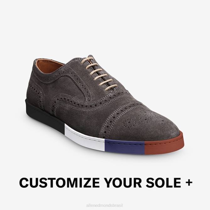Allen Edmonds homens tênis oxford camurça fio 68T8D28 cinza