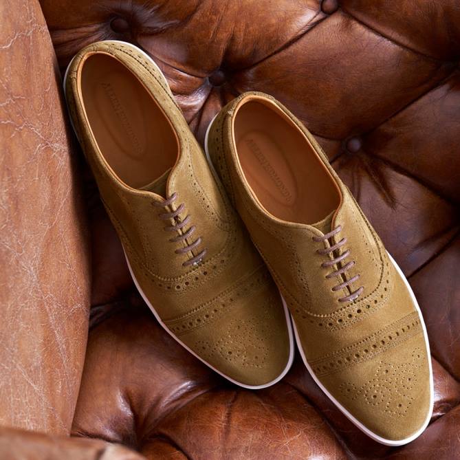 Allen Edmonds homens tênis oxford fio 68T8D240 alcaparra camurça