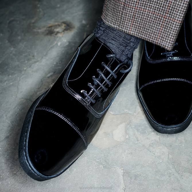 Allen Edmonds homens tênis park avenue oxford 68T8D26 couro envernizado preto