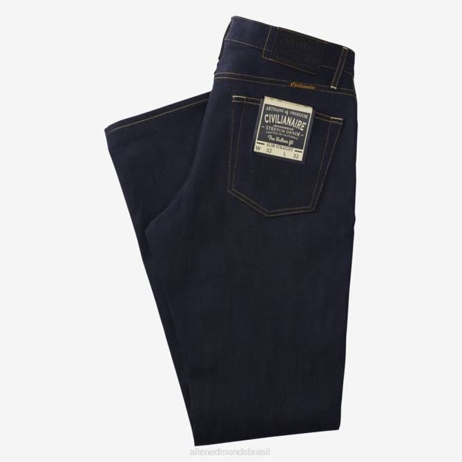 Allen Edmonds unissex civilaire - calça jeans skinny walker em overdye raw 68T8D161 overdye azul cru