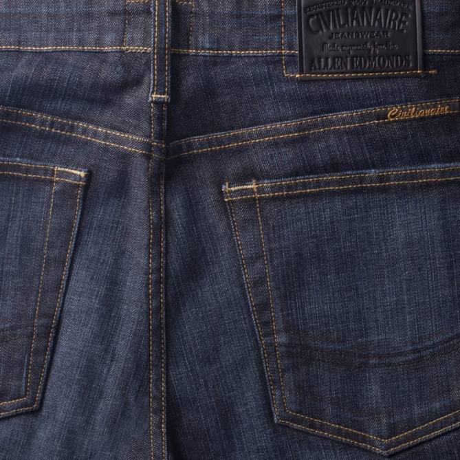 Allen Edmonds unissex civilaire dean jeans regular fit 68T8D182 enxágue azul médio