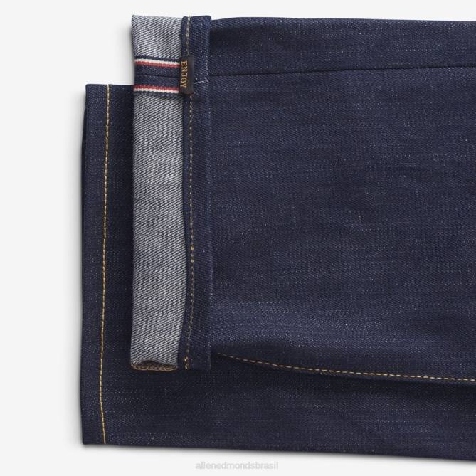 Allen Edmonds unissex civilaire walker calça jeans slim reta 68T8D160 selvage azul cru