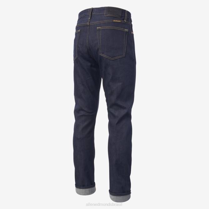 Allen Edmonds unissex civilaire walker calça jeans slim reta 68T8D160 selvage azul cru